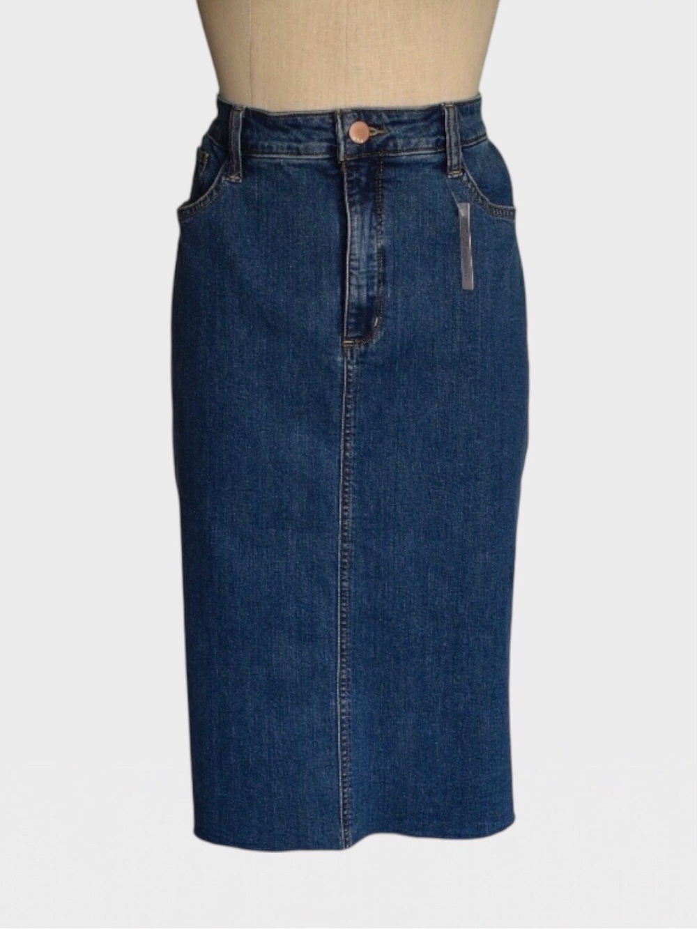 NWT a.n.a Denim Back Slit Pencil Midi Skirt